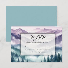 Lavendel Frost bei der Alpennebel-Hochzeit RSVP Karte