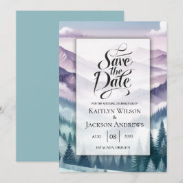 Lavendel Frost bei der Alpennebel-Hochzeit Save The Date