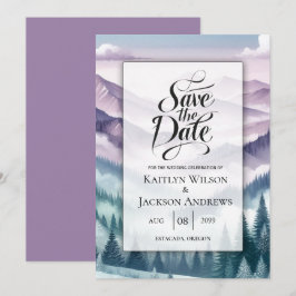Lavendel Frost bei der Alpennebel-Hochzeit Save The Date