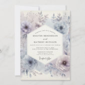 Lavendel-Frost-Blüten-Eleganz-Hochzeit Einladung (Vorderseite)
