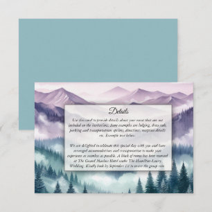 Lavendel Frost im alpinen Nebel Hochzeit Begleitkarte