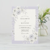 Lavendel-Frostige Winterhochzeit Einladung (Stehend Vorderseite)