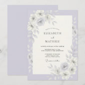 Lavendel-Frostige Winterhochzeit Einladung (Vorne/Hinten)