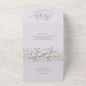 Lavendel-Frühlings-Wiesen-Garten-Hochzeit All In One Einladung (Außenbereich)