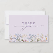 Lavendel-Frühlings-Wildblumenwiese-Gartenhochzeit  Dankeskarte (Vorderseite)