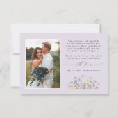 Lavendel-Frühlings-Wildblumenwiese-Gartenhochzeit  Dankeskarte (Rückseite)