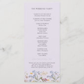 Lavendel-Frühlings-Wildblumenwiese-Gartenhochzeit Programm (Rückseite)