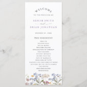 Lavendel-Frühlings-Wildblumenwiese-Gartenhochzeit Programm (Vorderseite)