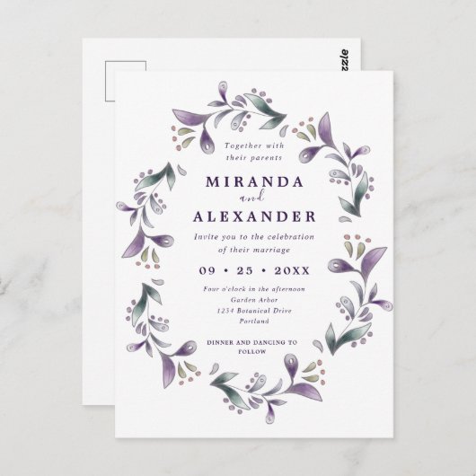 Lavendel-Frühlingsfest Postkarte (Vorne/Hinten)