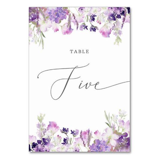 Lavendel fünf Tischnummern (Rückseite)