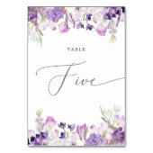 Lavendel fünf Tischnummern (Vorderseite)