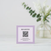 Lavendel für die Hochzeitregistrierung QR Code Begleitkarte (Stehend Vorderseite)
