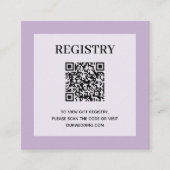 Lavendel für die Hochzeitregistrierung QR Code Begleitkarte (Vorderseite)