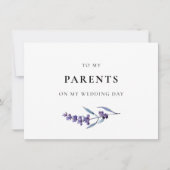 Lavendel für meine Eltern auf meiner Hochzeitskart Einladung (Vorderseite)