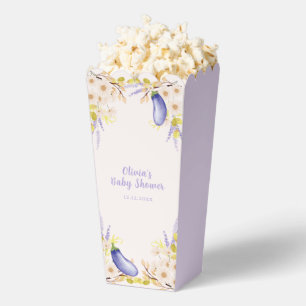Lavendel Gänseblümchen Blumen Aubergine Babyparty Geschenkschachtel