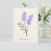 Lavendel-Gedenk-Dankeskarten Dankeskarte (Stehend Vorderseite)