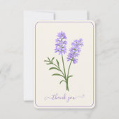 Lavendel-Gedenk-Dankeskarten Dankeskarte (Vorderseite)