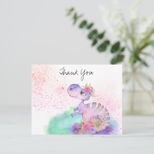 *~* Lavendel-Gelb-Drache-Baby-Babyparty Dankeskarte (Stehend Vorderseite)