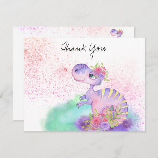 *~* Lavendel-Gelb-Drache-Baby-Babyparty Dankeskarte (Vorne/Hinten)