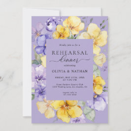 Lavendel Gelbe Blumen Frühlingsfest Probe Abendess Einladung
