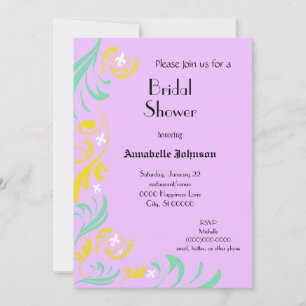 Lavendel Gelbe Lilie Weinberg Brautparty Einladung