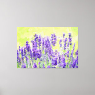 Lavendel Gelbe Wasserfarbe Kunst Leinwanddruck