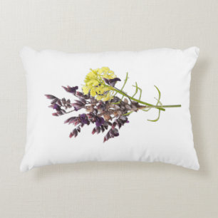 Lavendel & Gelbe Wildblume Botanisches Design Dekokissen