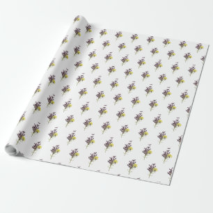 Lavendel & Gelbe Wildblume Botanisches Design Geschenkpapier