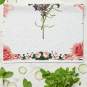 Lavendel & Gelbe Wildblume Botanisches Design Geschirrtuch (Gefaltet)