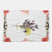 Lavendel & Gelbe Wildblume Botanisches Design Geschirrtuch (Horizontal)