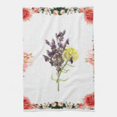 Lavendel & Gelbe Wildblume Botanisches Design Geschirrtuch (Vertikal)
