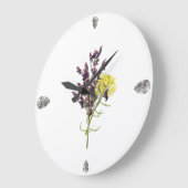 Lavendel & Gelbe Wildblume Botanisches Design Große Wanduhr (Winkel)
