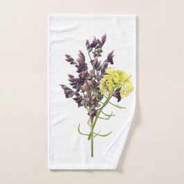 Lavendel & Gelbe Wildblume Botanisches Design Handtuch