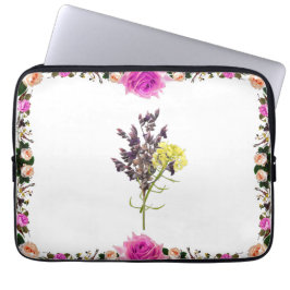Lavendel & Gelbe Wildblume Botanisches Design Laptopschutzhülle