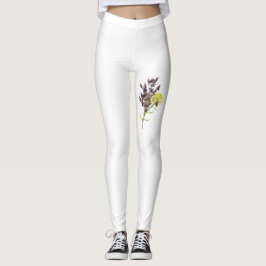 Lavendel & Gelbe Wildblume Botanisches Design Leggings