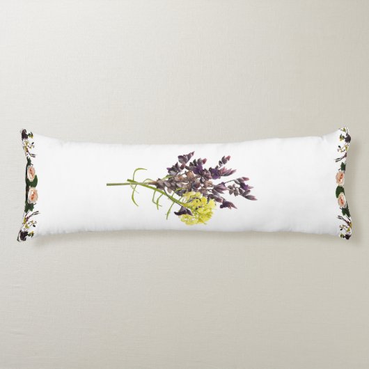 Lavendel & Gelbe Wildblume Botanisches Design Seitenschläferkissen (Vorderseite)