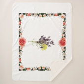 Lavendel & Gelbe Wildblume Botanisches Design Sherpadecke (Vorderseite)