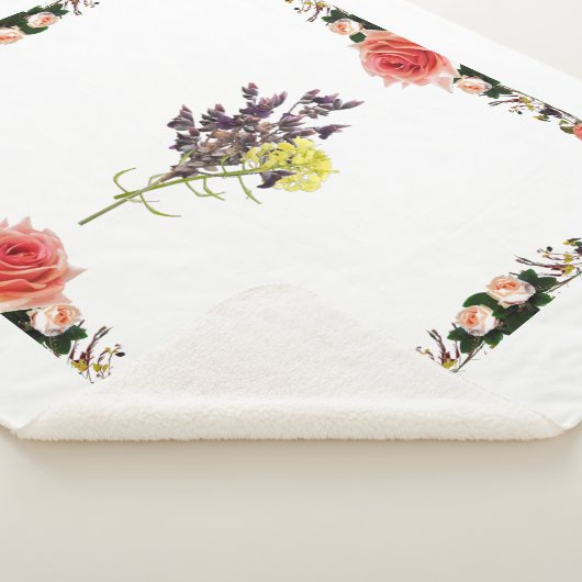 Lavendel & Gelbe Wildblume Botanisches Design Sherpadecke (3/4)