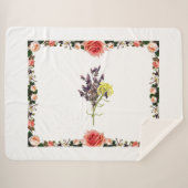 Lavendel & Gelbe Wildblume Botanisches Design Sherpadecke (Vorderseite (Horizontal))