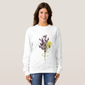 Lavendel & Gelbe Wildblume Botanisches Design Sweatshirt (Vorne ganz)