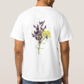 Lavendel & Gelbe Wildblume Botanisches Design T-Shirt (Rückseite)