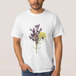 Lavendel & Gelbe Wildblume Botanisches Design T-Shirt