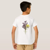 Lavendel & Gelbe Wildblume Botanisches Design T-Shirt (Schwarz voll)
