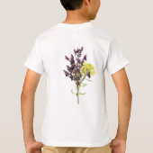 Lavendel & Gelbe Wildblume Botanisches Design T-Shirt (Rückseite)