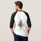 Lavendel & Gelbe Wildblume Botanisches Design T-Shirt (Schwarz voll)