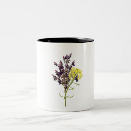 Lavendel & Gelbe Wildblume Botanisches Design Zweifarbige Tasse