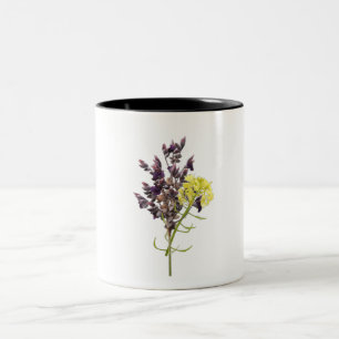 Lavendel & Gelbe Wildblume Botanisches Design Zweifarbige Tasse