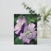 Lavendel Geranium Blüten Personalisiert Postkarte (Stehend Vorderseite)