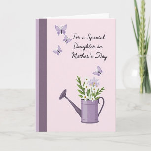 Lavendel-Gießkanne Muttertags-Grußkarte Karte