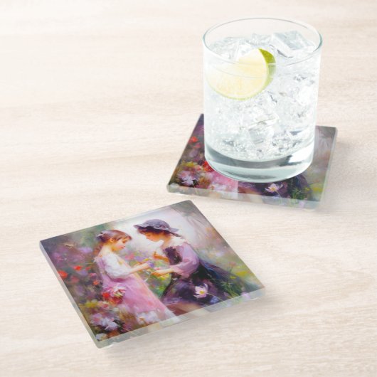 Lavendel Glasuntersetzer (Schrägansicht)